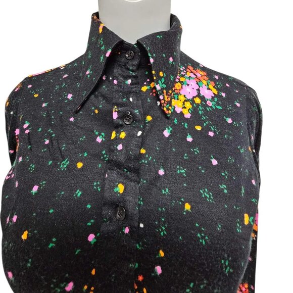 70s Lady Manhattan pointy collar long sleeve shirt . size 9 - 10 - Picture 5 of 10